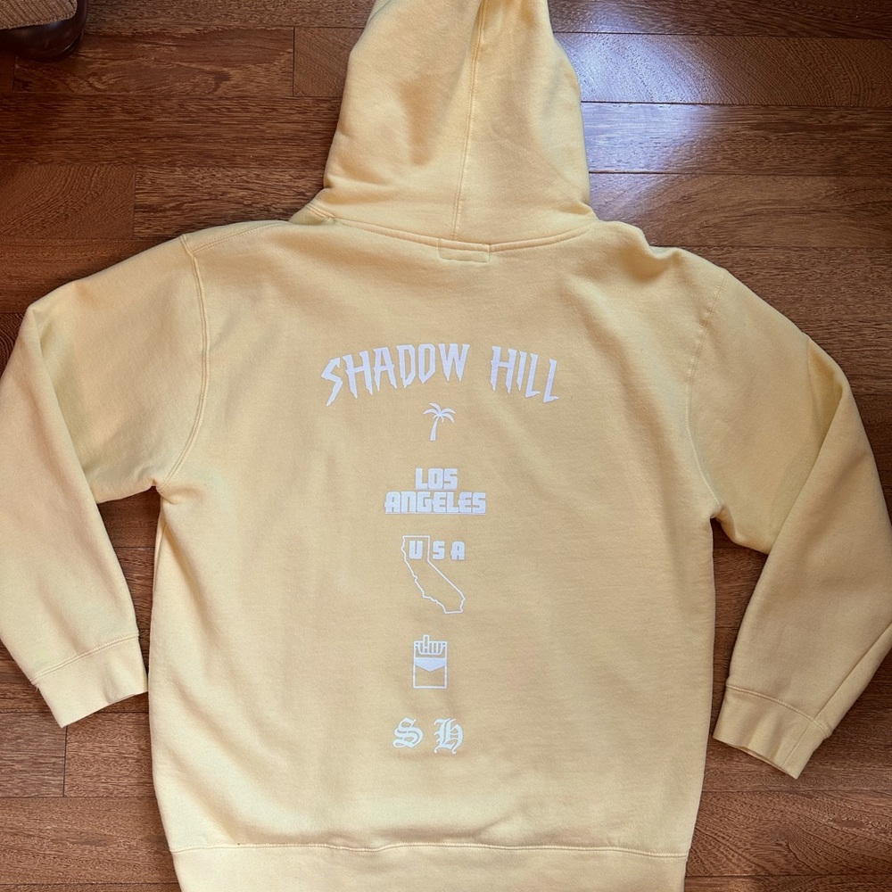 Shadow Hill hoodie. Yellow. Size large.